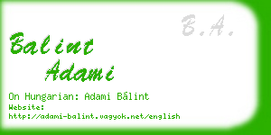 balint adami business card